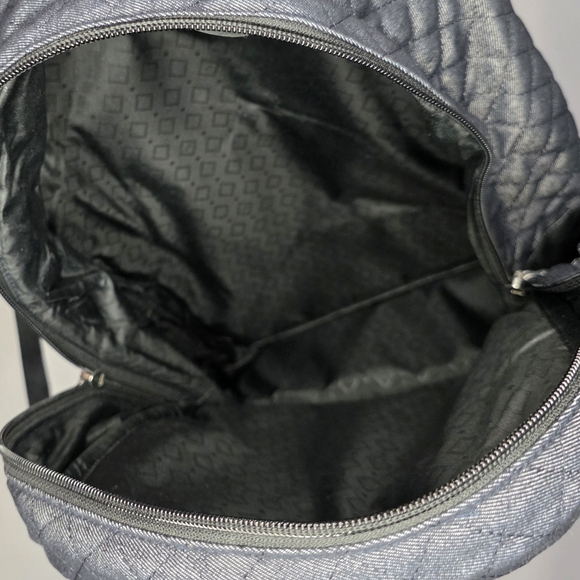 Vera Bradley Quilted Backpack | Black Cotton | Light Travel Campus Bag | NWOT